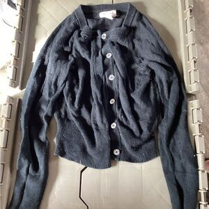 Cat & Jack Girls Black Cardigan Sweater Size X Small 4-5 Pre Owned